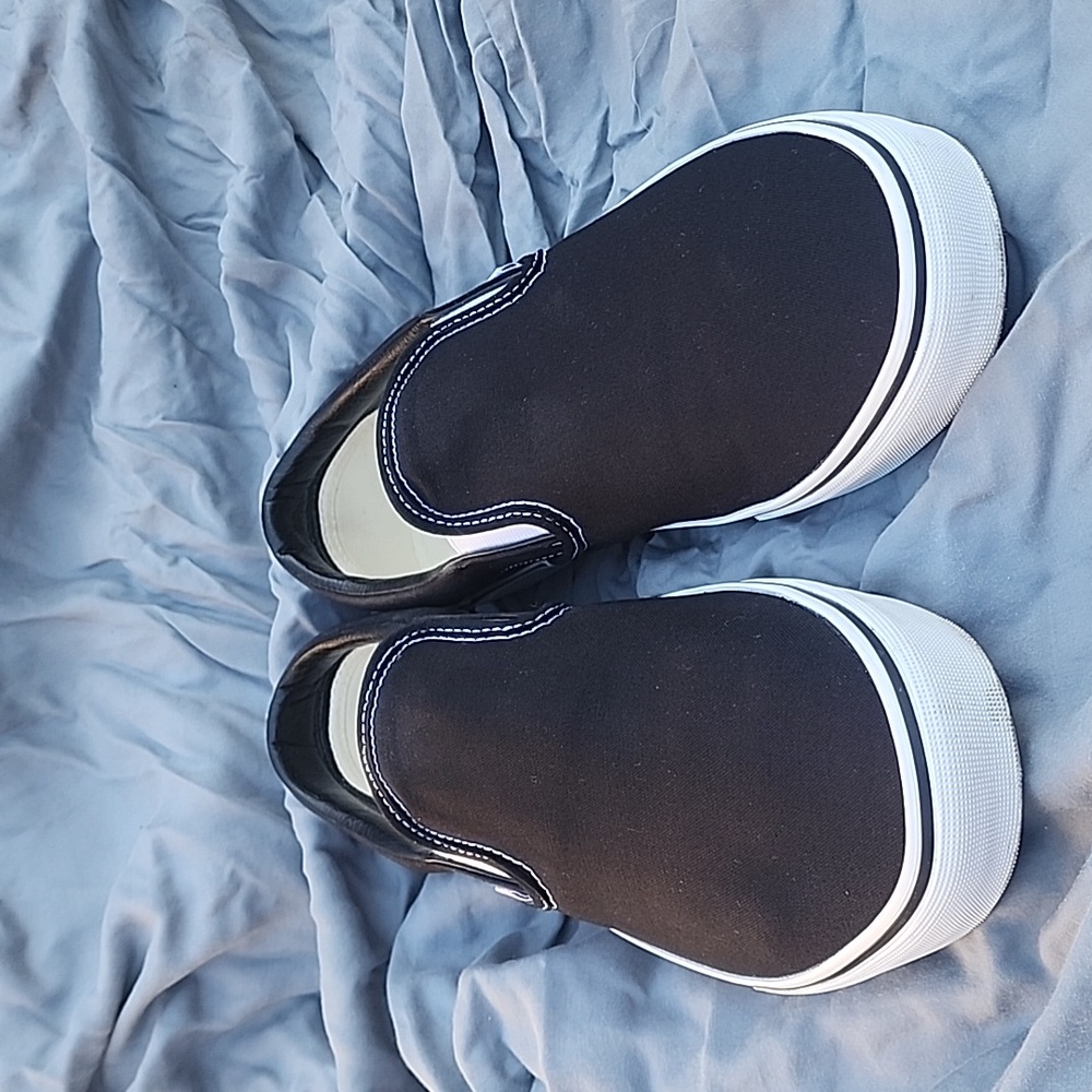 Classic Black Slip-On Shoes Wide Fit